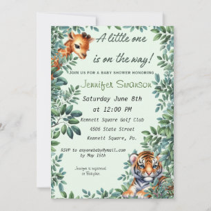 Baby Giraffe and Tiger Baby Shower invitation