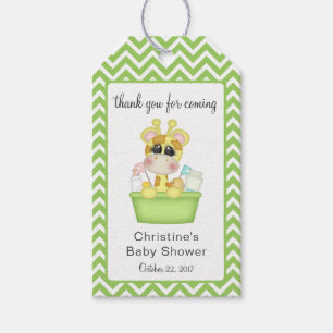 Baby Giraffe at Bath Time Thank You Favour Gift Tags