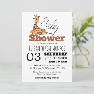 Baby Giraffe, Baby Shower Invitation