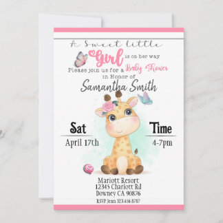 Baby Giraffe Baby shower invitation