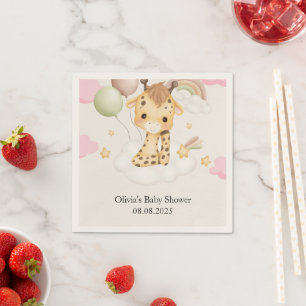 BABY GIRAFFE BABY SHOWER NAPKIN