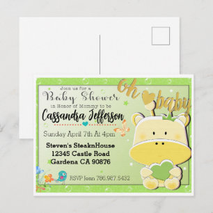 Baby Giraffe Baby shower postcard invitation