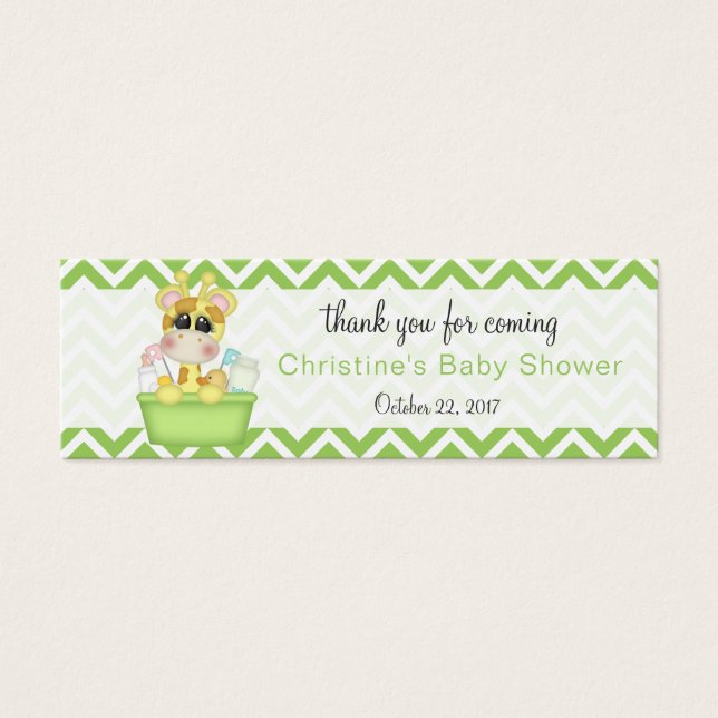 Baby Giraffe Baby Shower Thank You Favour (Front)