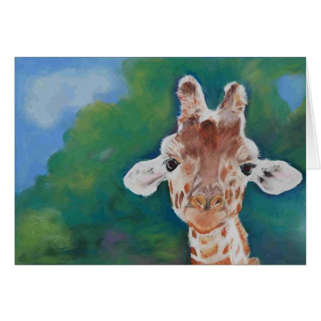 Baby giraffe blank card (Front Horizontal)
