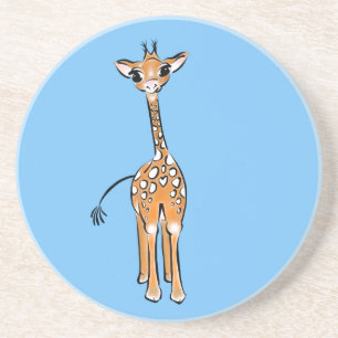 Baby Giraffe - blue Coaster