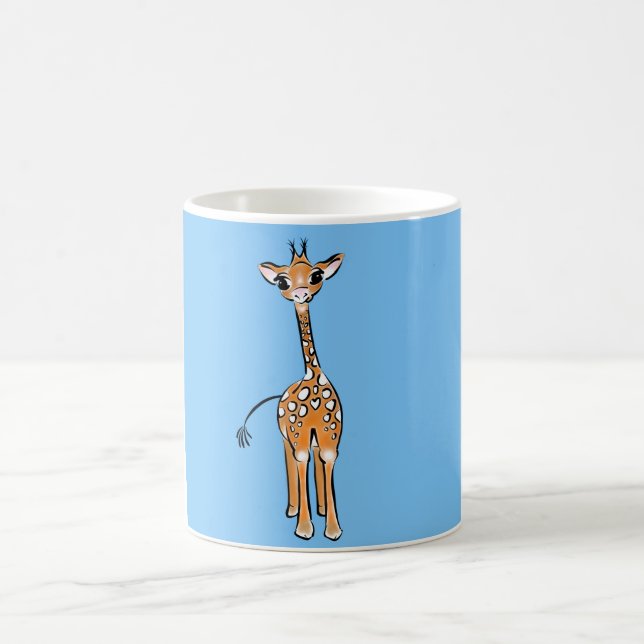 Baby Giraffe - blue Coffee Mug (Center)