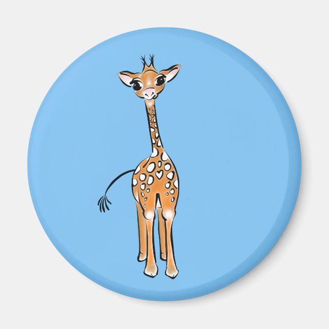 Baby Giraffe - blue Magnet (Front)