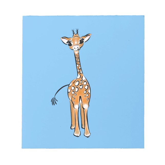 Baby Giraffe - blue Notepad (Front)