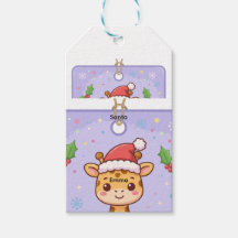 Baby Giraffe Christmas Gift Tag