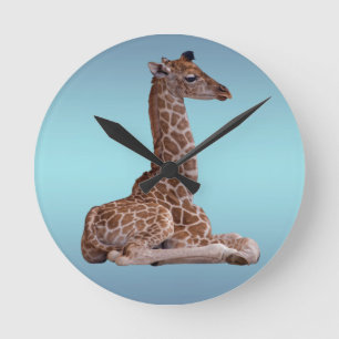 Baby Giraffe Clock (Sky Blue Mix)