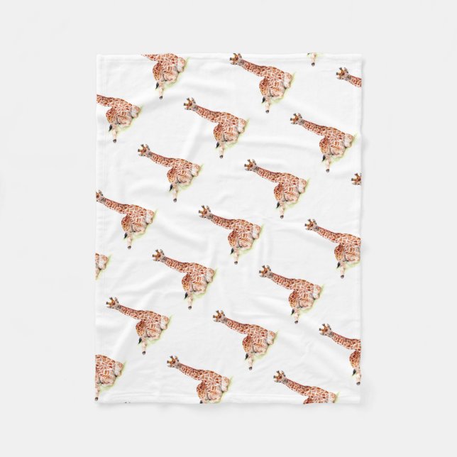 Baby Giraffe Fleece Blanket (Front)