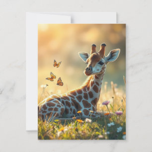 Baby Giraffe in the sun Postcard