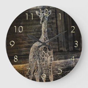 Baby Giraffe Large Clock