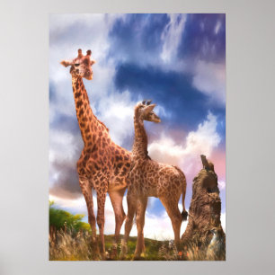 Baby Giraffe "MOMMY WAS I EVER THAT SMALL" Poster