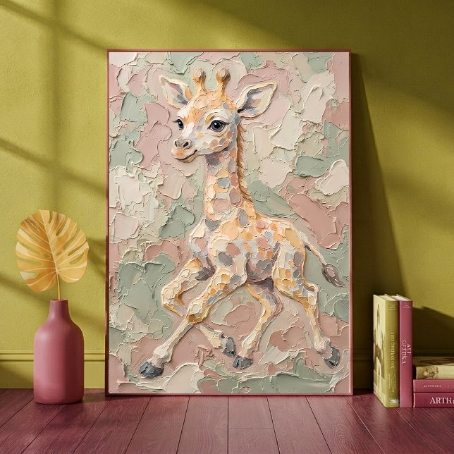 Baby Giraffe Pastel Nursery Art Print (Creator Uploaded)