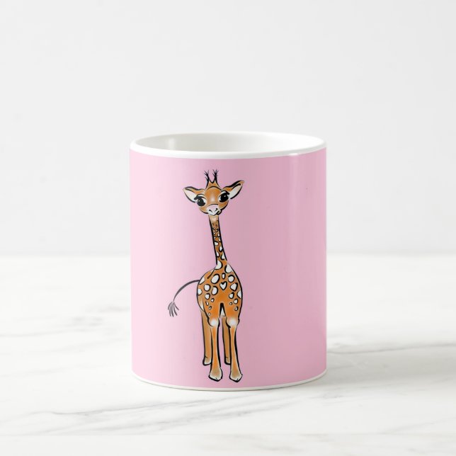 Baby Giraffe - pink Coffee Mug (Center)