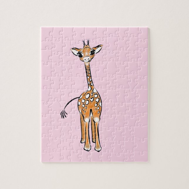 Baby Giraffe - pink Jigsaw Puzzle (Vertical)
