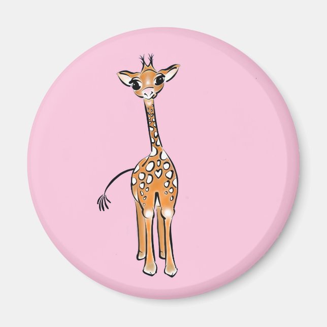 Baby Giraffe - pink Magnet (Front)