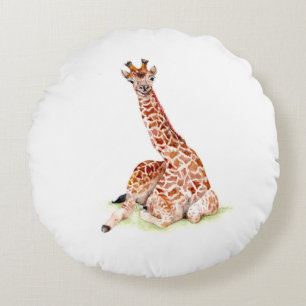 Baby Giraffe Round Cushion