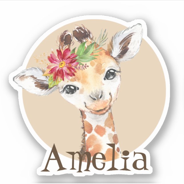 Baby Giraffe Safari Jungle Personalised (Front)