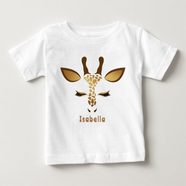 Baby giraffe Safari Wild one birthday T-Shirt (Front)