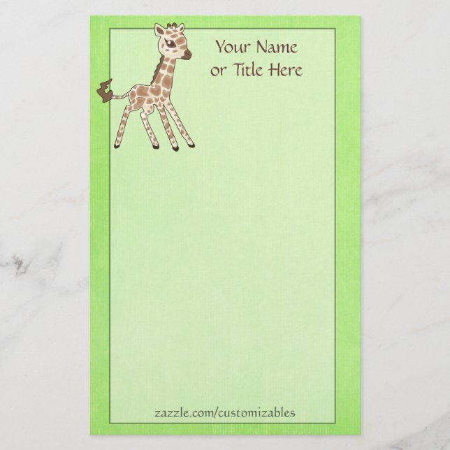 Baby Giraffe Stationery (Front)