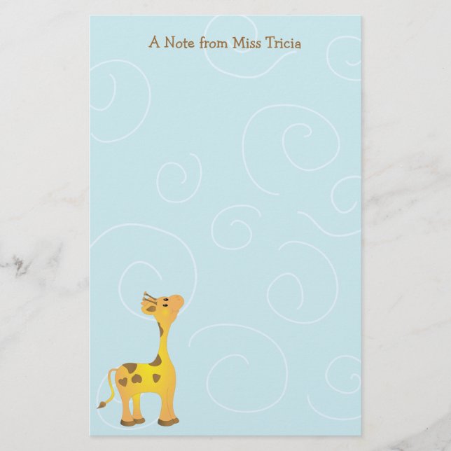 Baby Giraffe Stationery (Front)