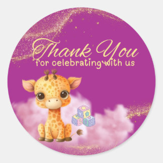 Baby Giraffe "Thank you" Sticker
