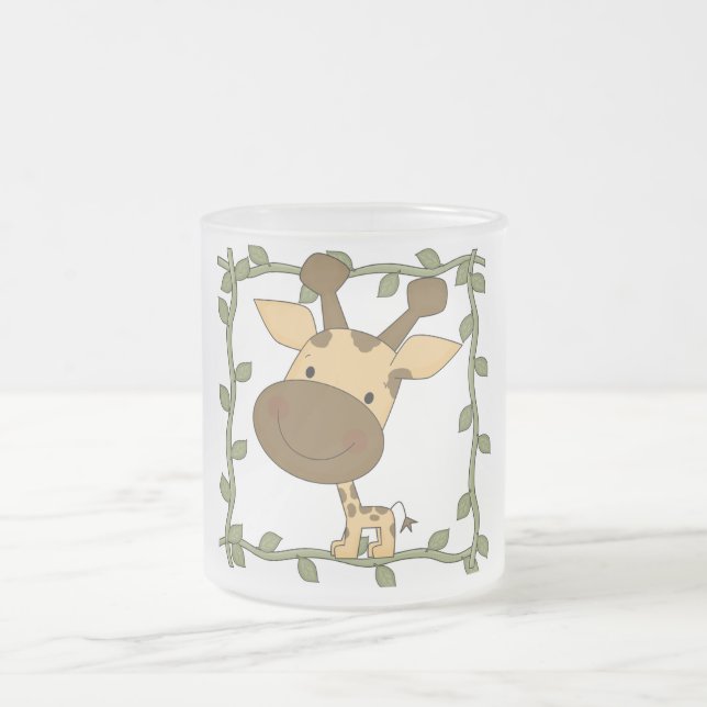 Baby Giraffe Tshirts and Gifts Frosted Glass Coffee Mug (Center)