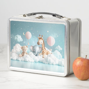Baby Giraffe with all his friends Metal Lunch Box