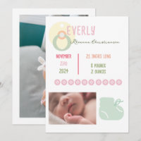 Baby Girl Adorable Photo Announcement