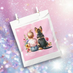 Baby Girl and her Puppy   Baby Shower   Favour Bags