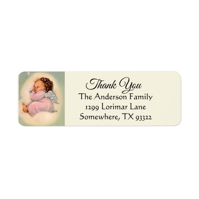 Baby Girl Angel Religious Thank You (Front)