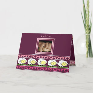 Baby Girl Annoucement  Sheep with your Photo - Announcement