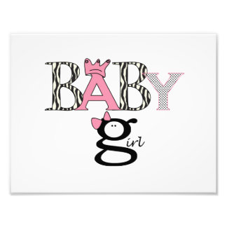 Baby Girl - Announcement - Picture - Wall Hanging Photo Print