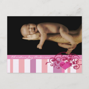 Baby Girl Announcement - Postcard