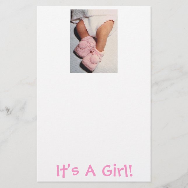 Baby Girl/announcement Stationery (Front)
