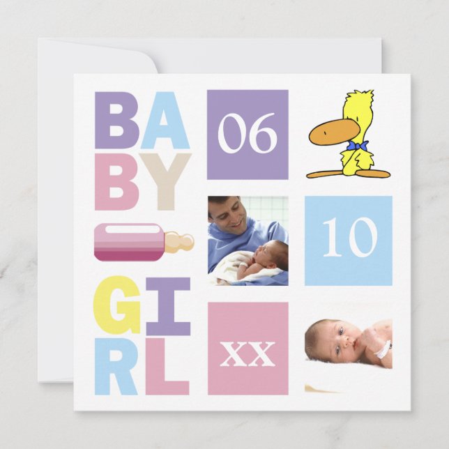 Baby Girl Announcements (Front)