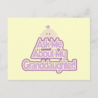 Baby Girl Ask About My Granddaughter Tshirts Postcard