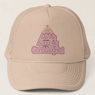 Baby Girl Ask About My Granddaughter Tshirts Trucker Hat