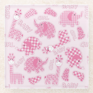 baby girl background glass coaster