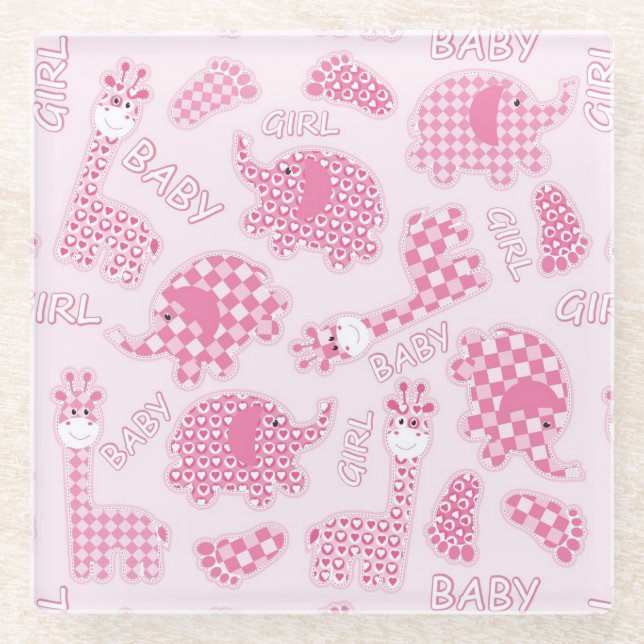 baby girl background glass coaster (Front)