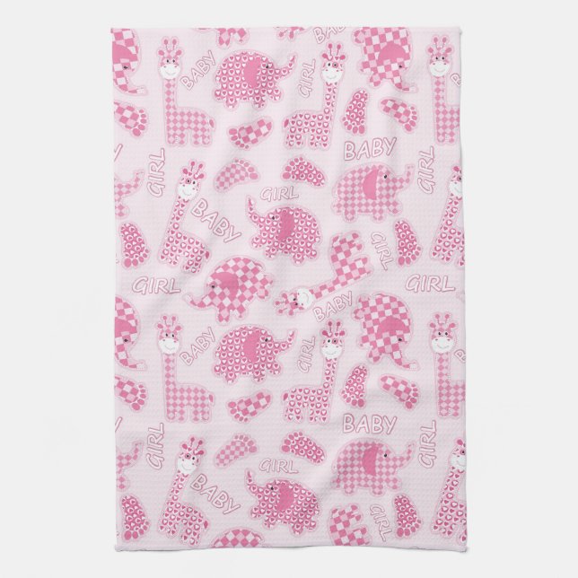 baby girl background tea towel (Vertical)