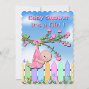 Baby Girl - Backyard Baby Shower Invitations