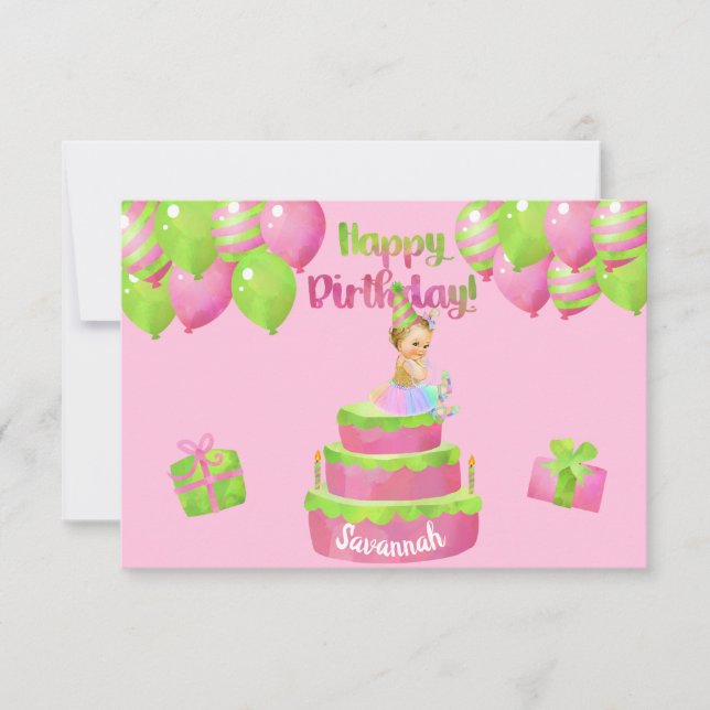Baby Girl Ballerina Birthday Paper invitation (Front)