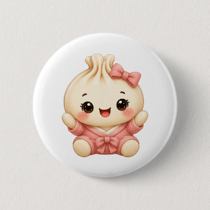 Baby girl bao 6 cm round badge