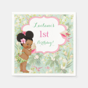 Baby Girl Bikini Tropical Luau Hawaiian Puffs Napkin