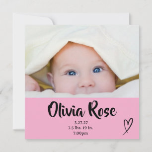 Baby Girl Birth Announcement