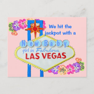 Baby Girl Birth Announcement Las Vegas Postcard