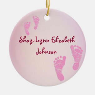 Baby Girl Birth Announcement Ornament